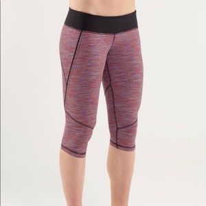 Lululemon run excel striped cropped legging